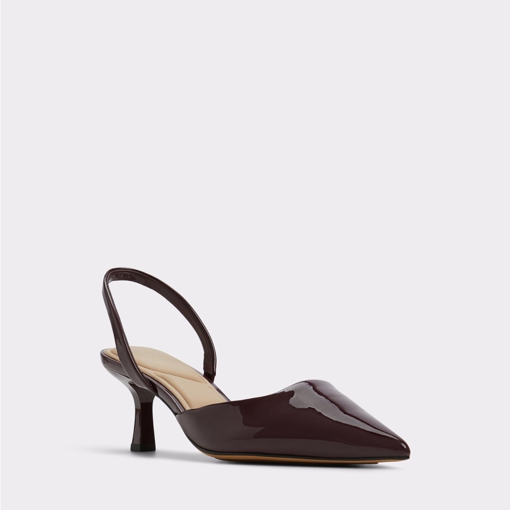 Burgundy Slingback Strappy Kitten Heels - Aldo - Gavedessi